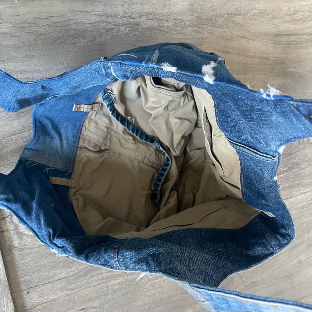 Patchwork Denim Tote Bag - image 3